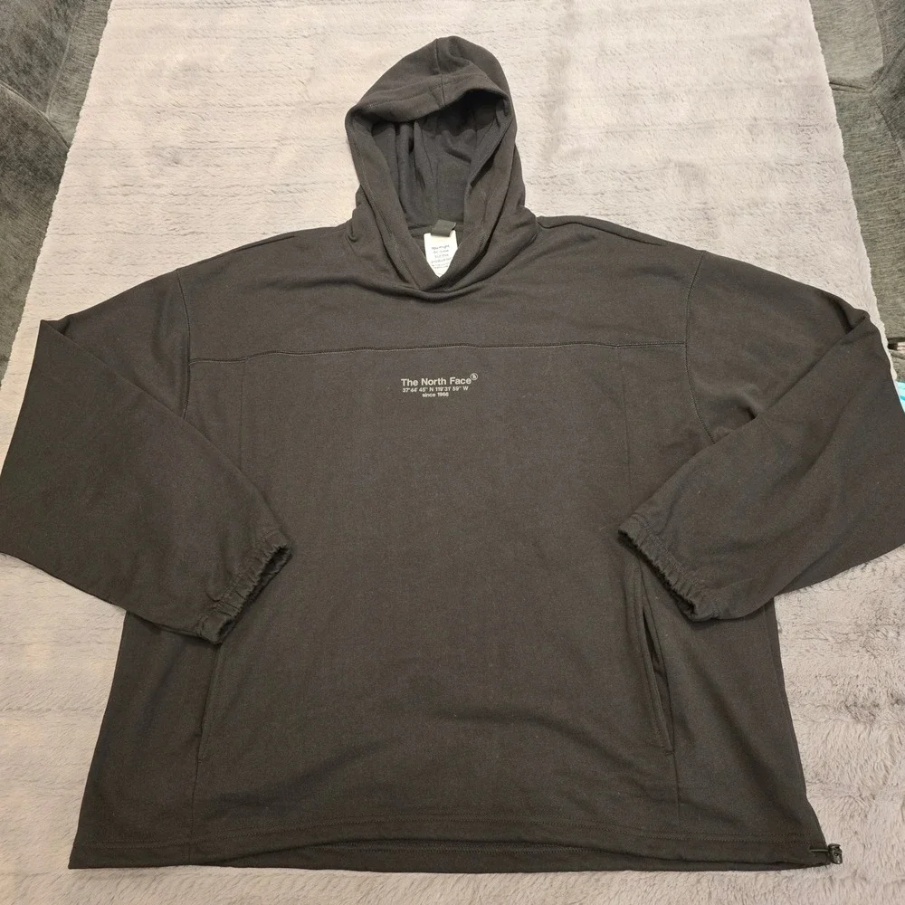The North Face Circular Design Hoodie Mens XL Black Graphic Pullover Sweatshirt - Picture 4 of 8